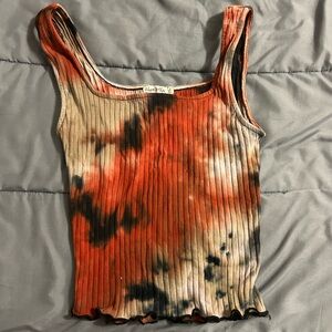 Multi-Colored Tank Top (Orange/Tan/Black)